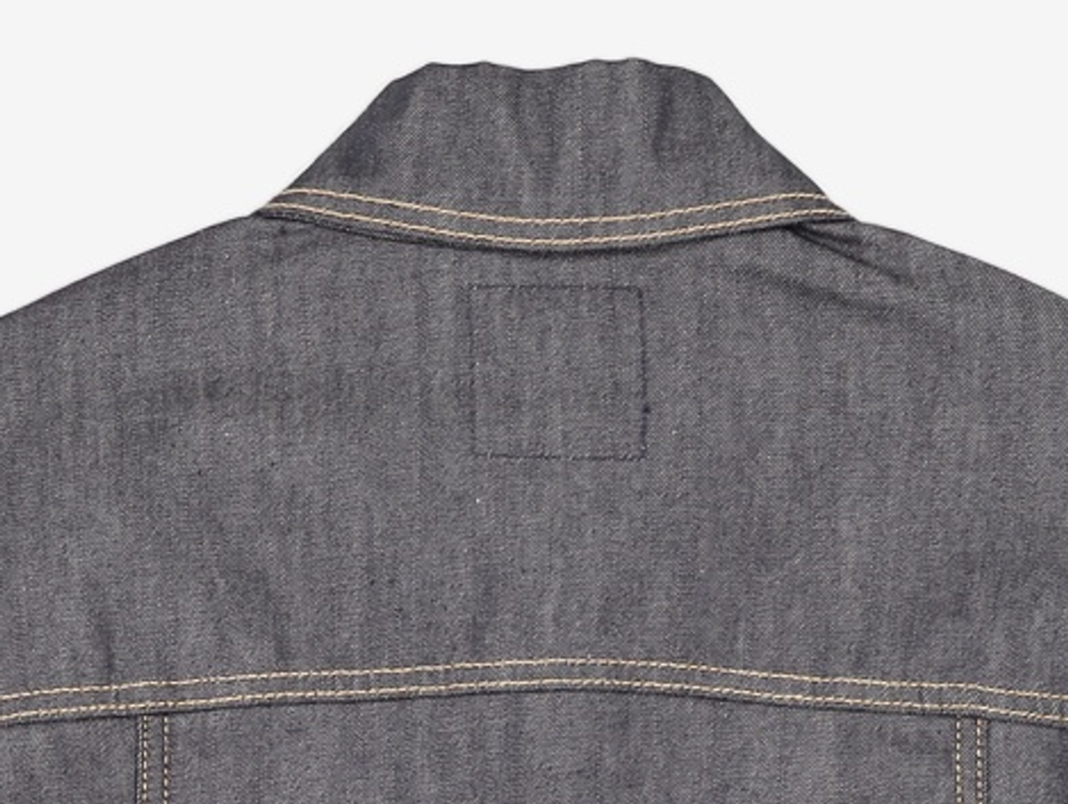 넌블랭크(NONBLANK) 포인티드 칼라 데님 자켓_INDIGO M