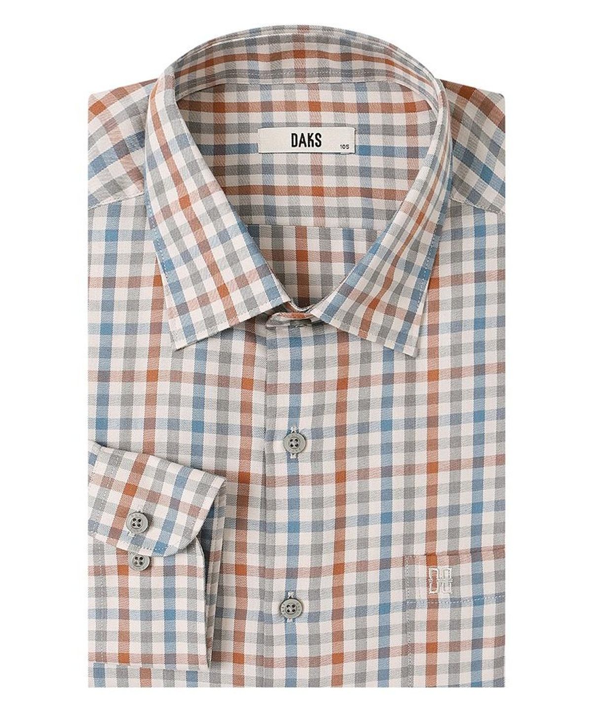 닥스셔츠(DAKS SHIRTS) 면혼방 스몰체크 셔츠 레귤러핏 베이지_DLA2SHCL411I1