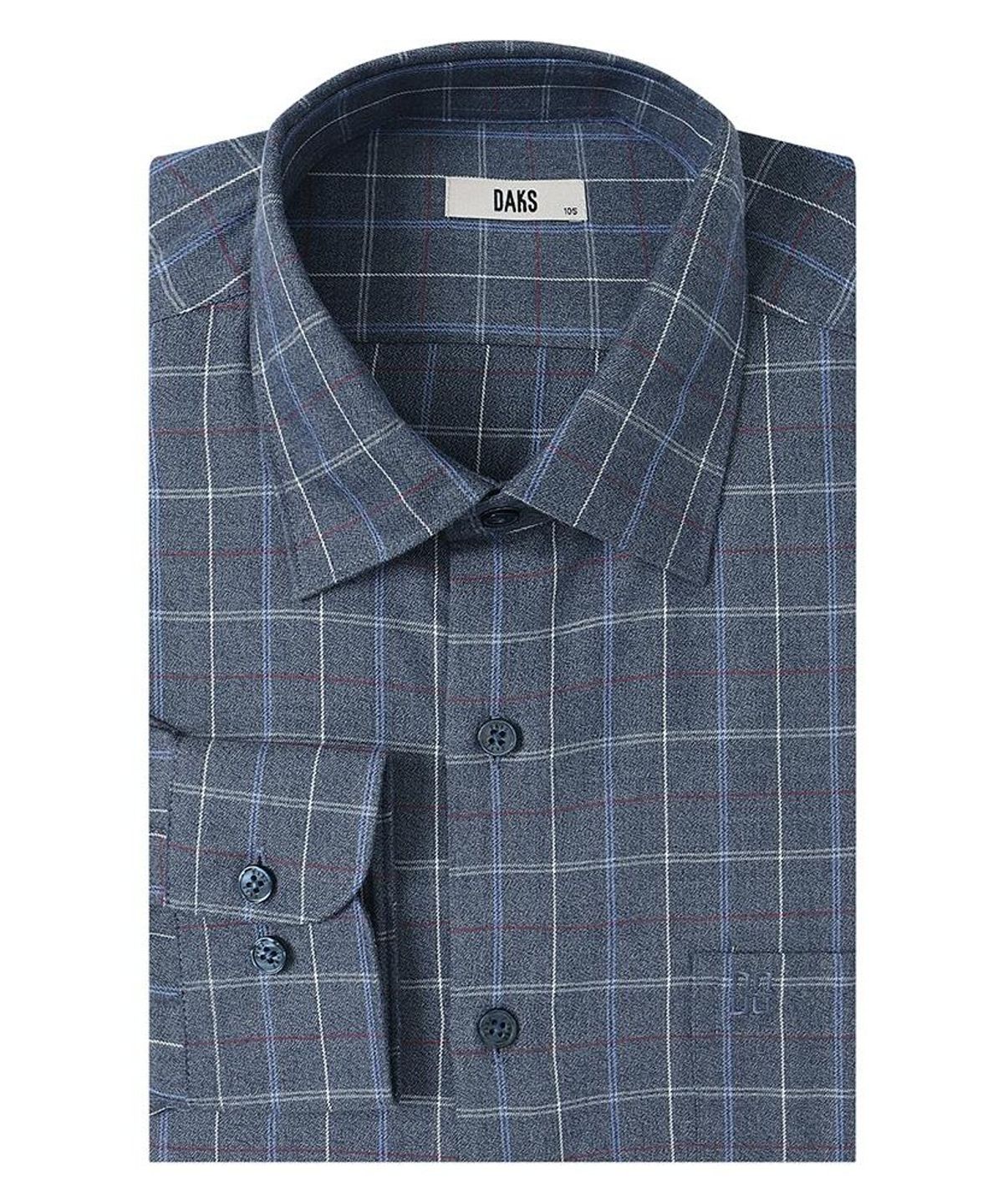닥스셔츠(DAKS SHIRTS) 면혼방 스몰체크 셔츠 레귤러핏 네이비_DLA2SHCL412N1