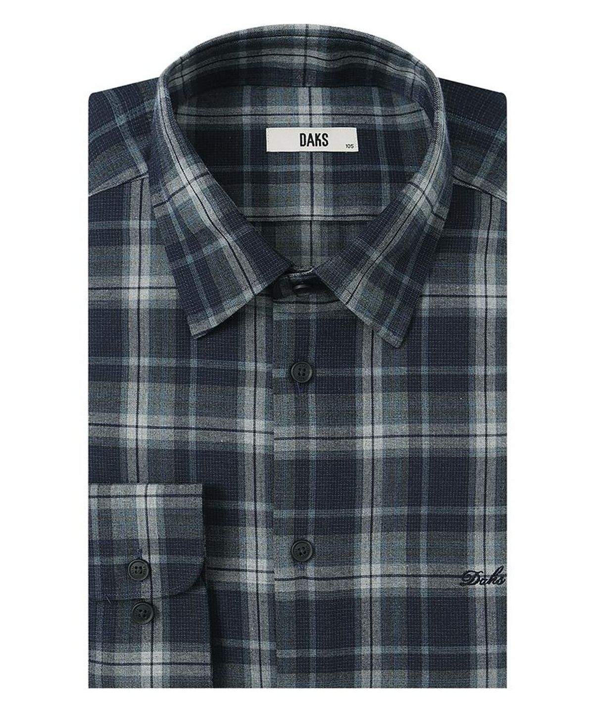 닥스셔츠(DAKS SHIRTS) 이지케어 레이온혼방 미듐체크셔츠 레귤러핏 네이비_DMA1SHCL111N1