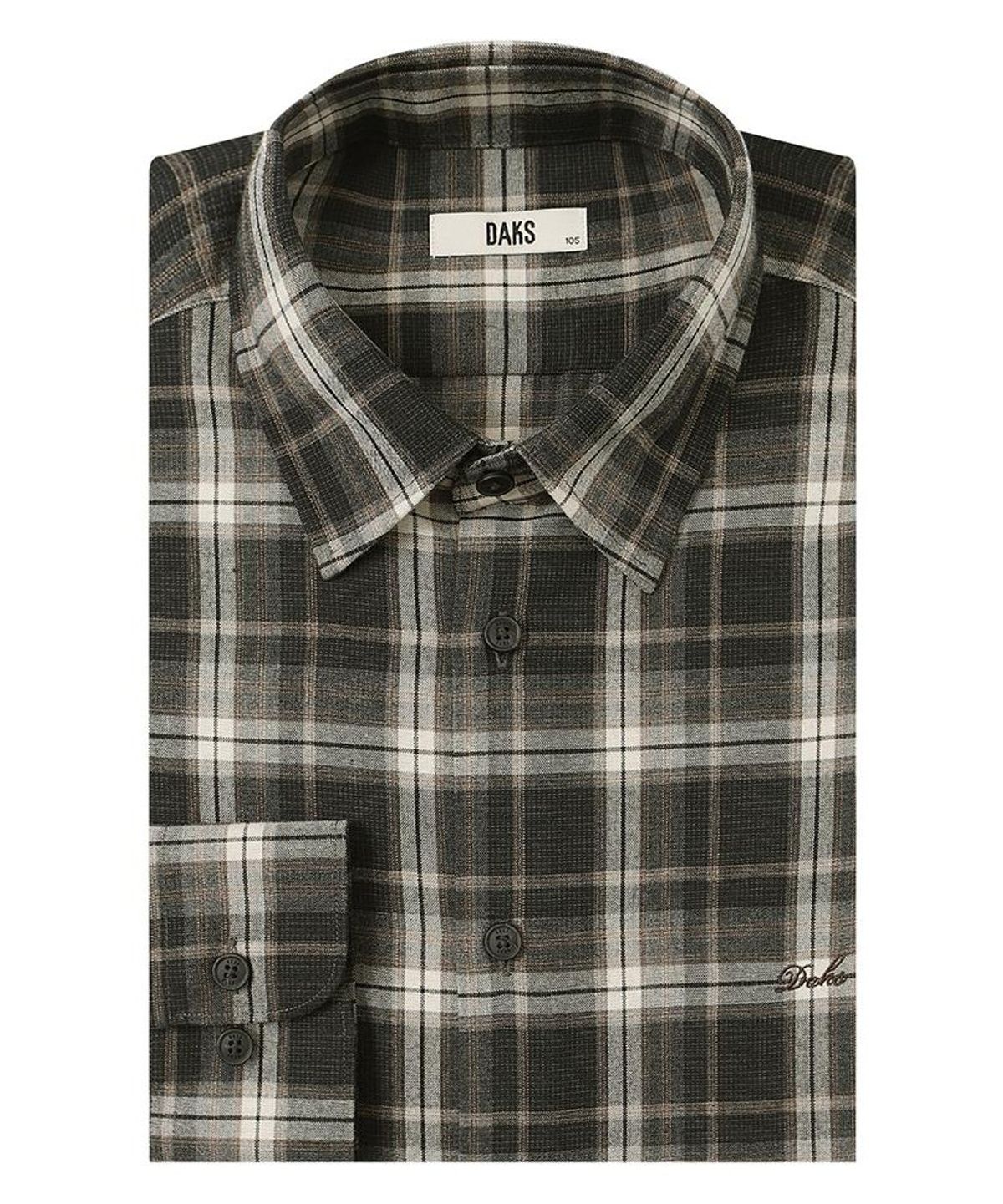 닥스셔츠(DAKS SHIRTS) 이지케어 레이온혼방 미듐체크셔츠 레귤러핏 브라운_DMA1SHCL111W1
