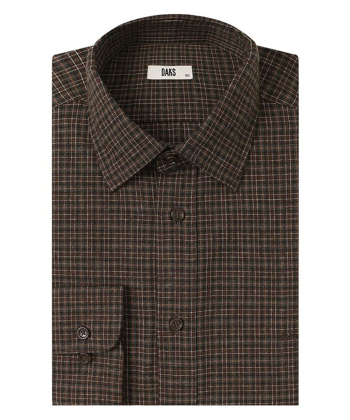 닥스셔츠(DAKS SHIRTS) 이지케어 레이온혼방 스몰체크셔츠 레귤러핏 브라운_DMA1SHCL120W1