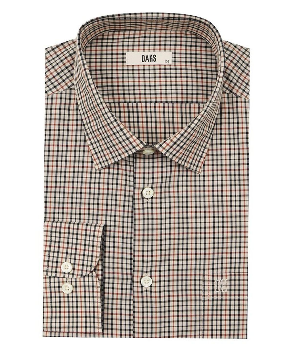 닥스셔츠(DAKS SHIRTS) 이지케어 면혼방 스몰체크 셔츠 레귤러핏 베이지_DMA1SHCL141I1