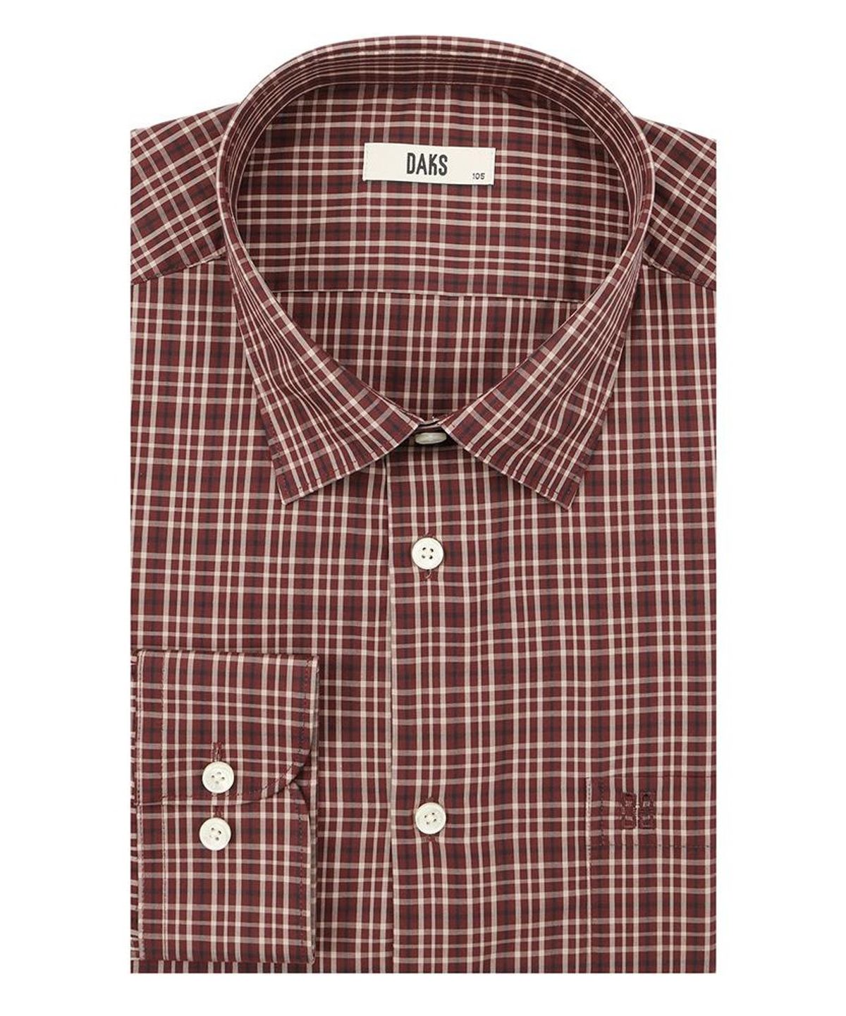 닥스셔츠(DAKS SHIRTS) 이지케어 면혼방 스몰체크 셔츠 레귤러핏 레드_DMA1SHCL141R1