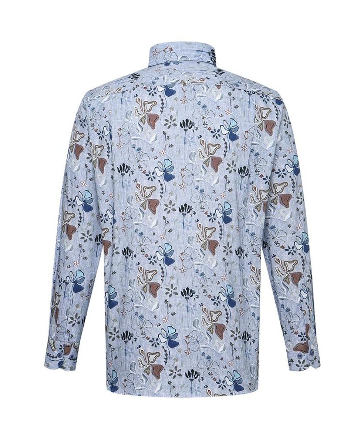 닥스셔츠(DAKS SHIRTS) 면100 프린트셔츠 레귤러핏 블루_DMA1SHCL130B1