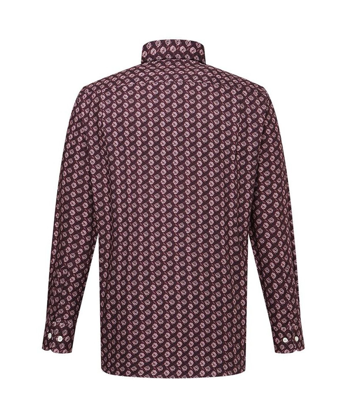 닥스셔츠(DAKS SHIRTS) 면혼방 프린트 셔츠 레귤러핏 브라운_DMA1SHCL131W1