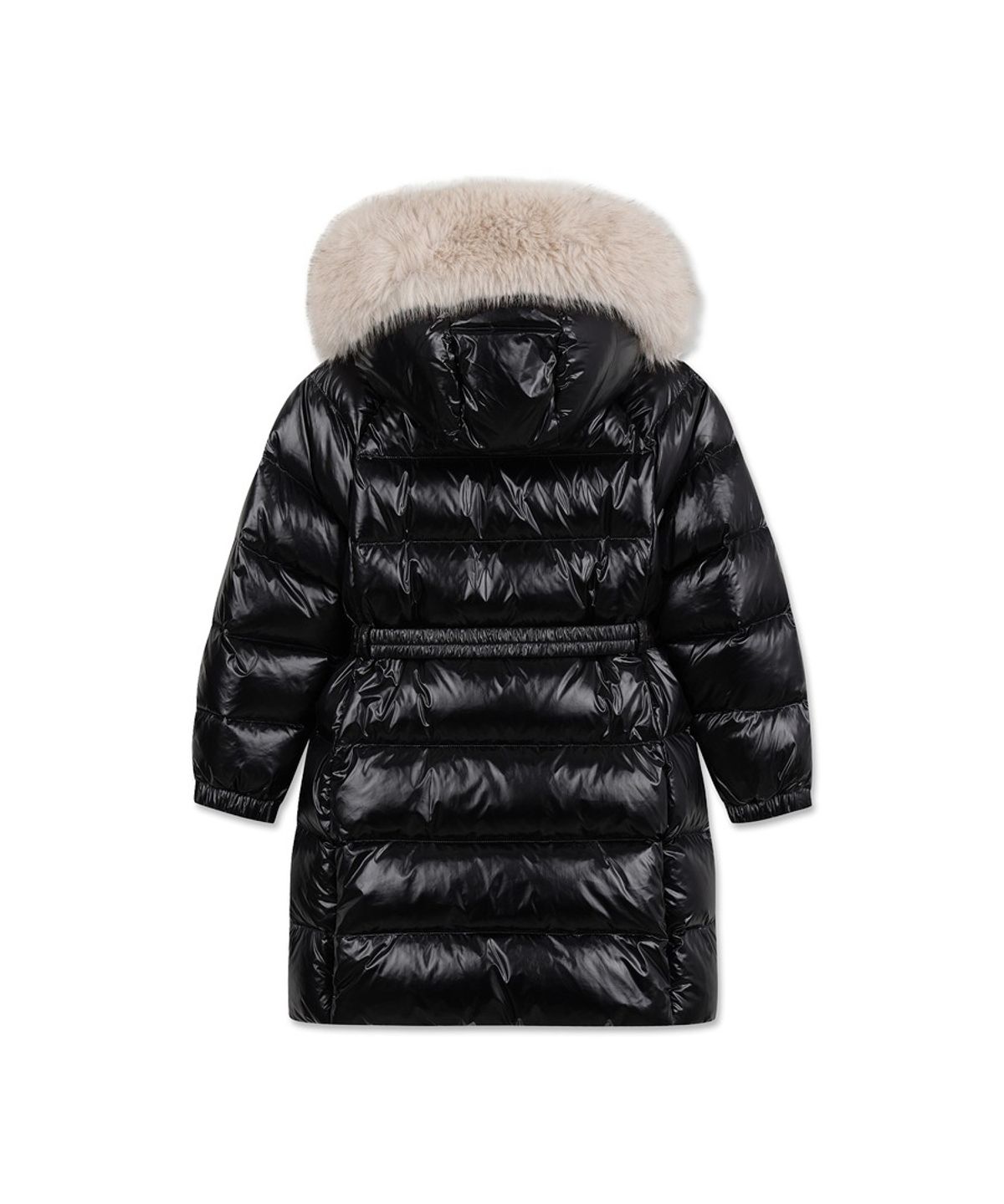 디스커버리 키즈(DISCOVERY KIDS) 여아 레니아 퍼 글로시 구스다운 롱패딩 (BLACK)