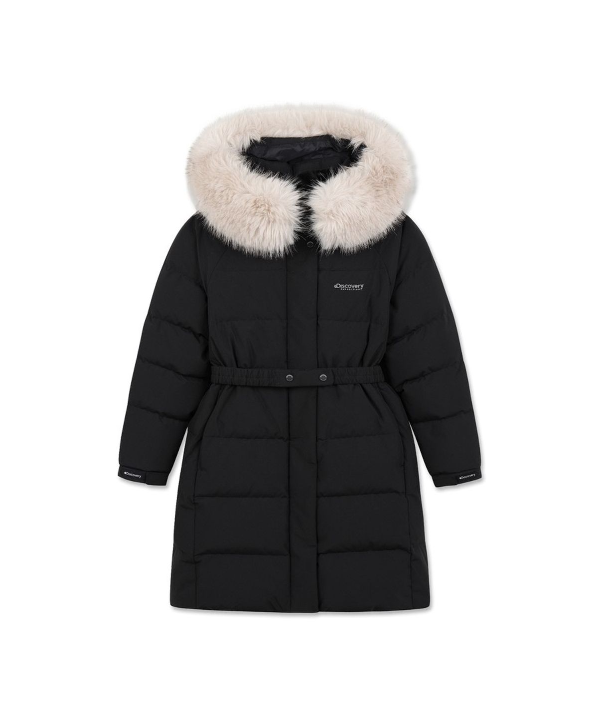 디스커버리 키즈(DISCOVERY KIDS) 여아 레니아 퍼 구스다운 롱패딩 (BLACK)