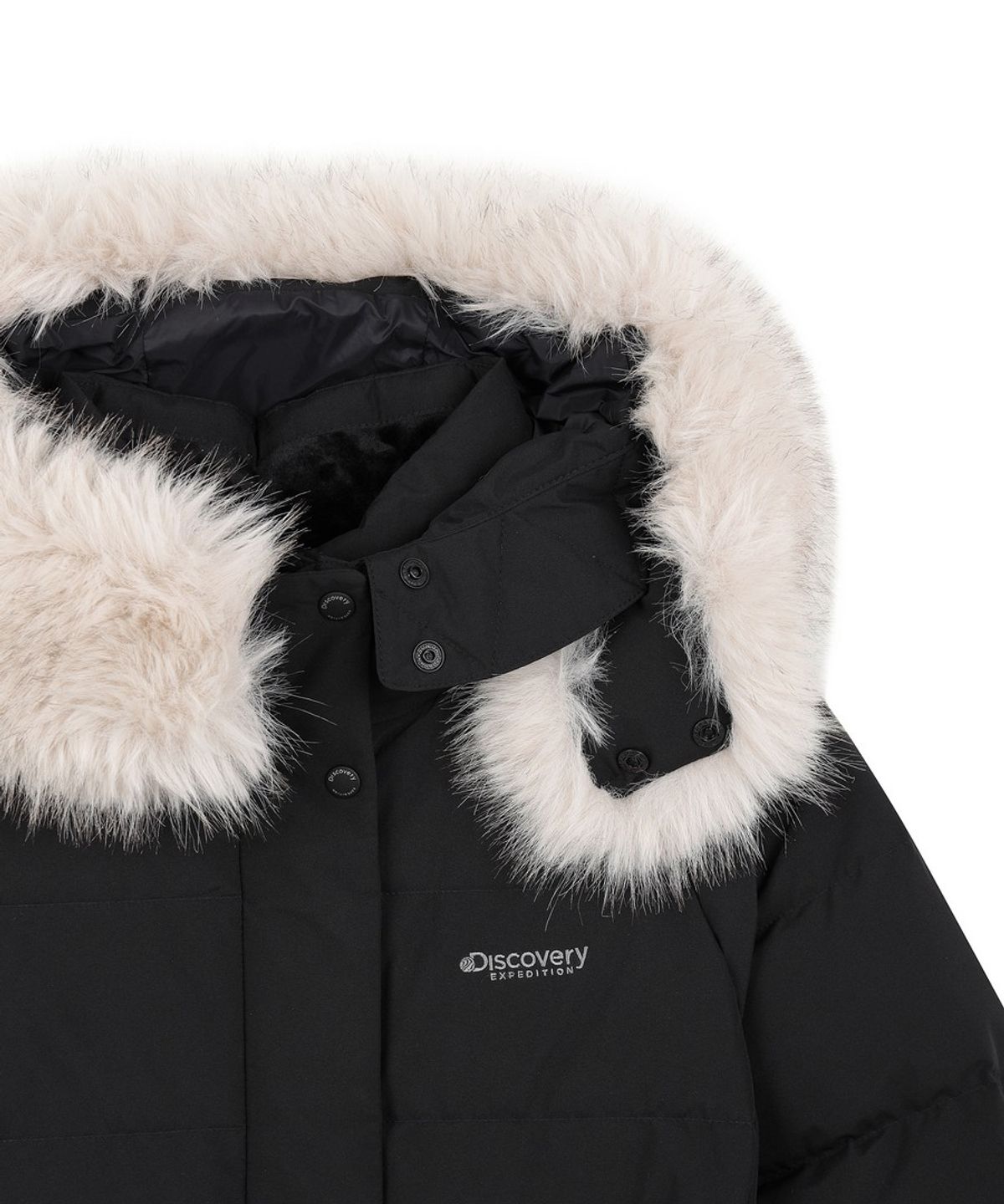 디스커버리 키즈(DISCOVERY KIDS) 여아 레니아 퍼 구스다운 롱패딩 (BLACK)