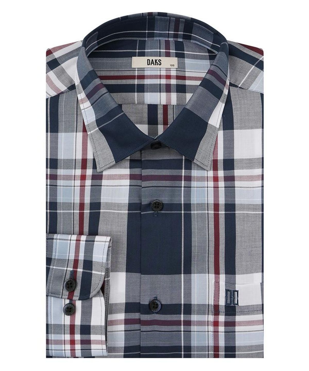 닥스셔츠(DAKS SHIRTS) 면혼방 미듐체크 셔츠 레귤러핏 네이비_DLA2SHCL421N1