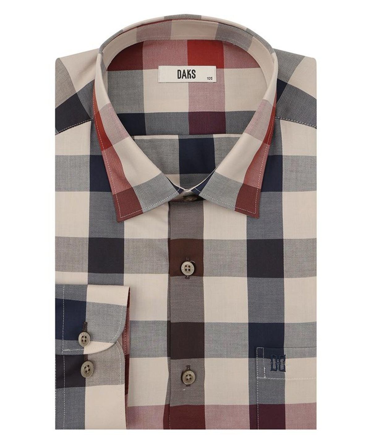 닥스셔츠(DAKS SHIRTS) 면혼방 라지체크 셔츠 레귤러핏 베이지_DLA2SHCL430I1