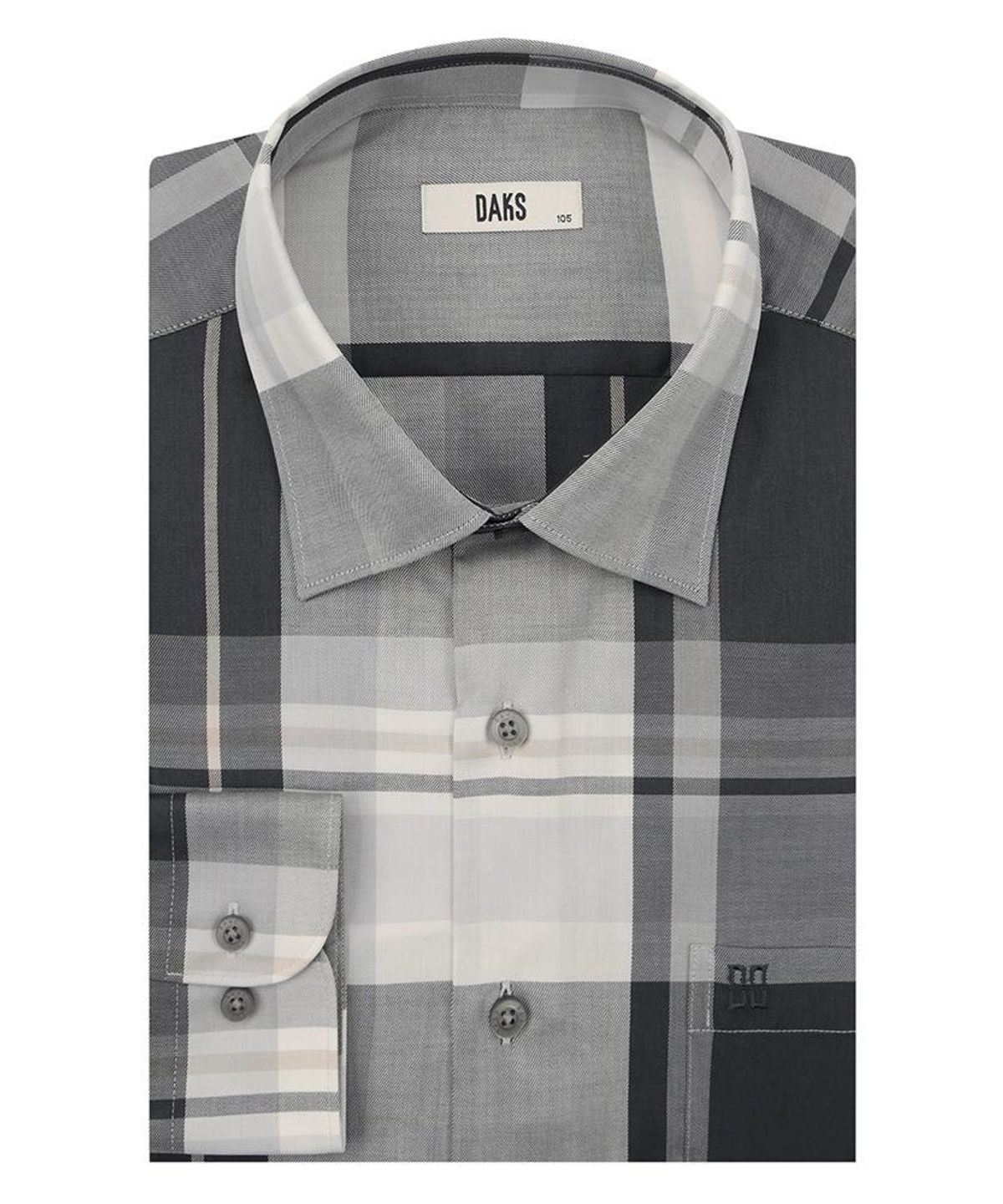 닥스셔츠(DAKS SHIRTS) 면혼방 빅체크 셔츠 레귤러핏 그레이_DLA2SHCL442G1