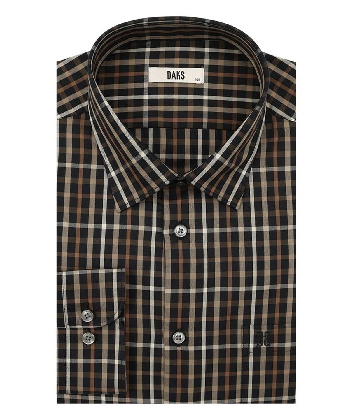 닥스셔츠(DAKS SHIRTS) 면100 스몰체크 셔츠 레귤러핏 블랙_DMA1SHCL140K1