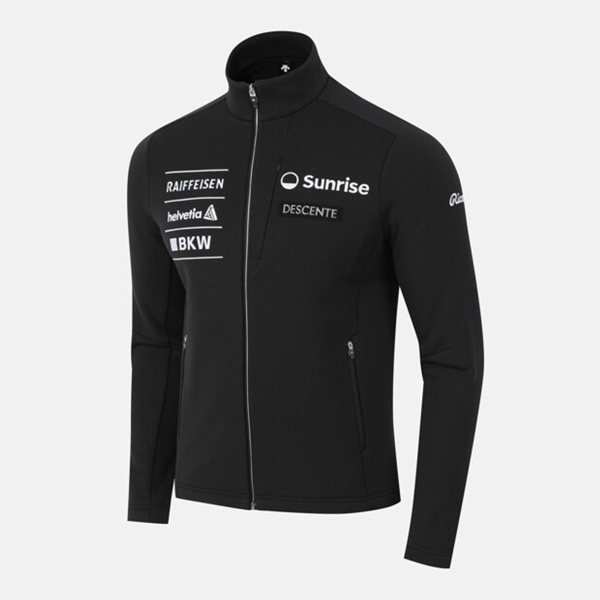 데상트(DESCENTE) 스위스 스키 기모 팀그래픽 트레이닝 자켓 블랙 SR423SFTO1