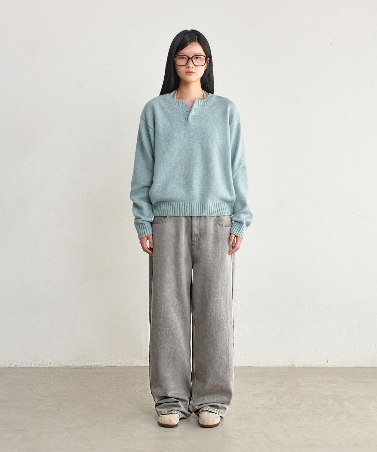 굿라이프웍스(GLW) [unisex] 세미 와이드 데님 팬츠 스톤그레이
