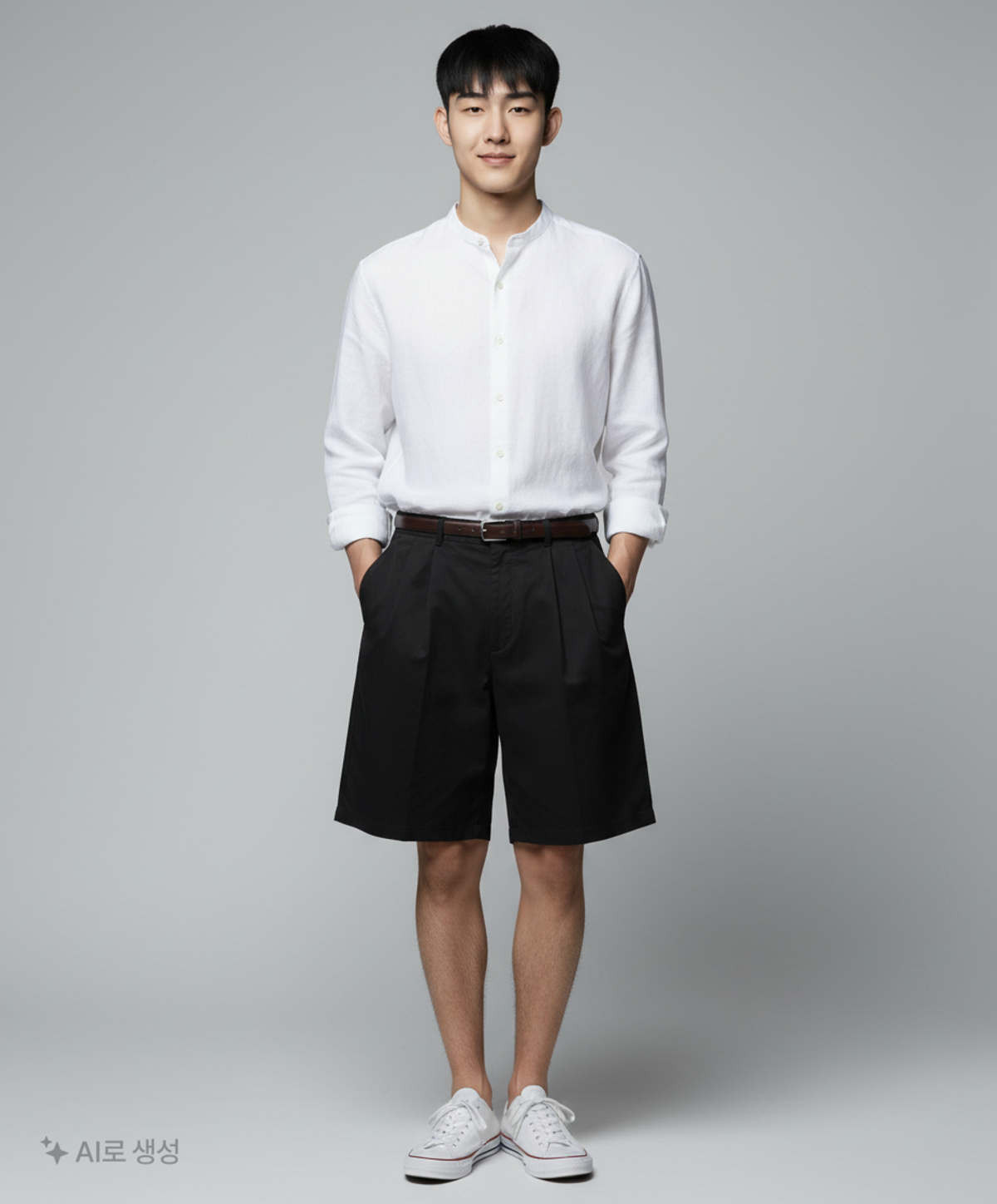 무신사 스탠다드(MUSINSA STANDARD) 투 턱 와이드 치노 쇼츠 [블랙] 36