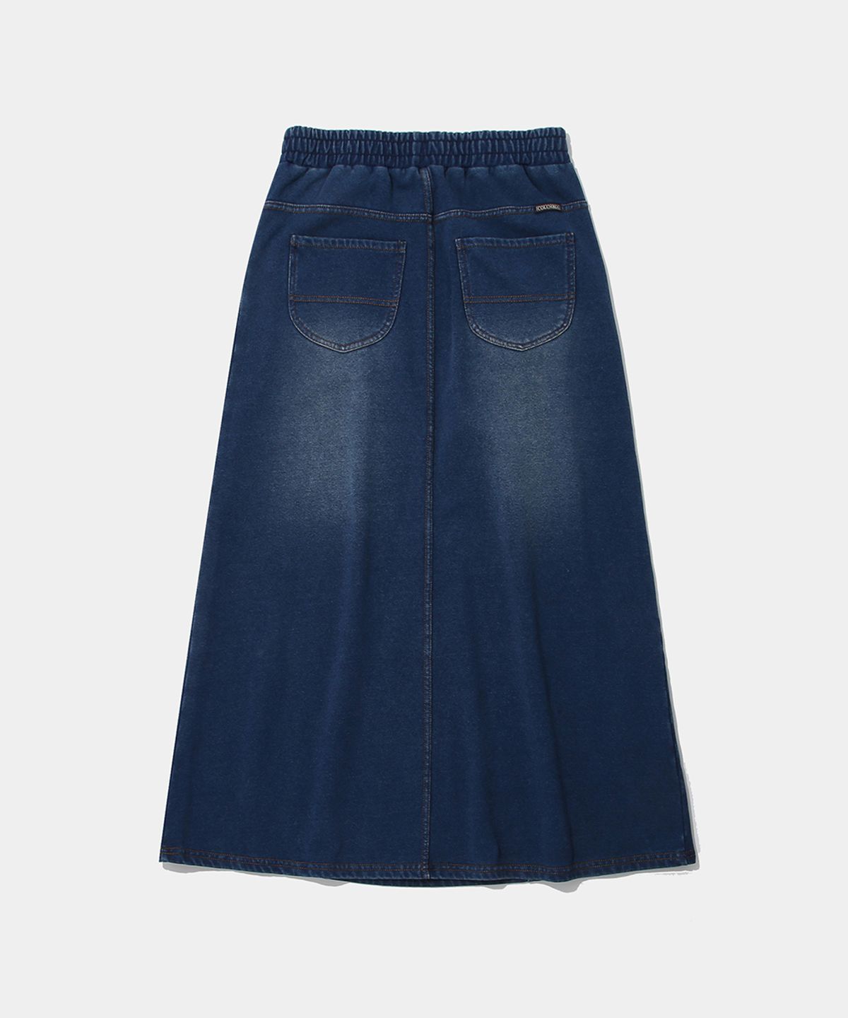 컬럼비아 유니버시티(COLUMBIA UNIVERSITY) CAT WASHED DENIM TERRY A-LINE SKIRT_MIDNIGHT JIN