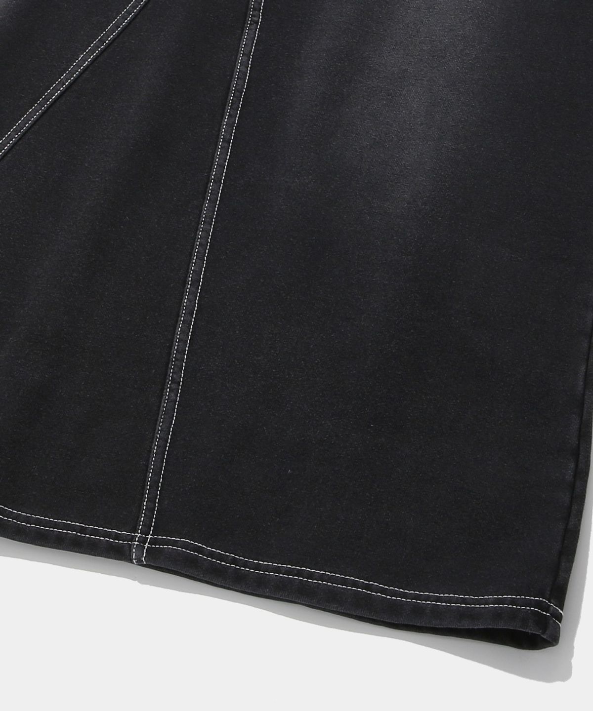 컬럼비아 유니버시티(COLUMBIA UNIVERSITY) CAT WASHED DENIM TERRY A-LINE SKIRT_BLACK DENIM