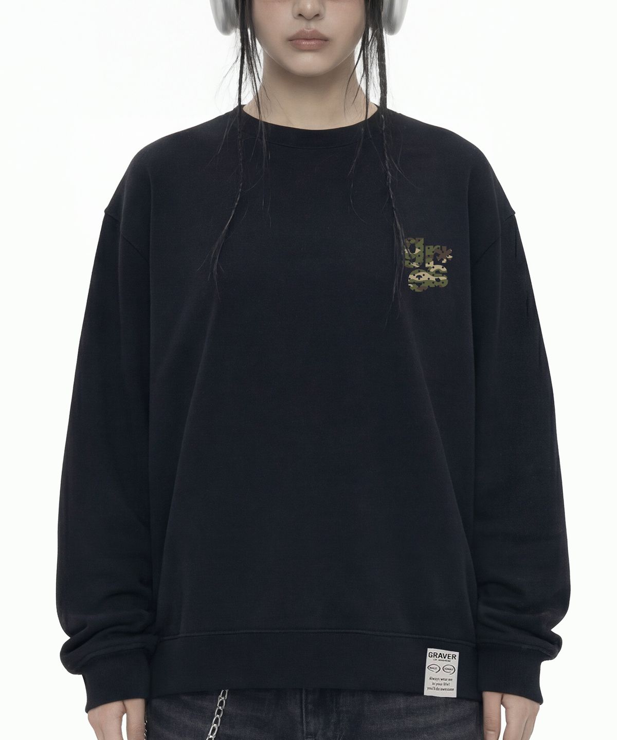 그레이버(GRAVER) [UNISEX]스몰 GRAE-S CAMO 맨투맨_3color