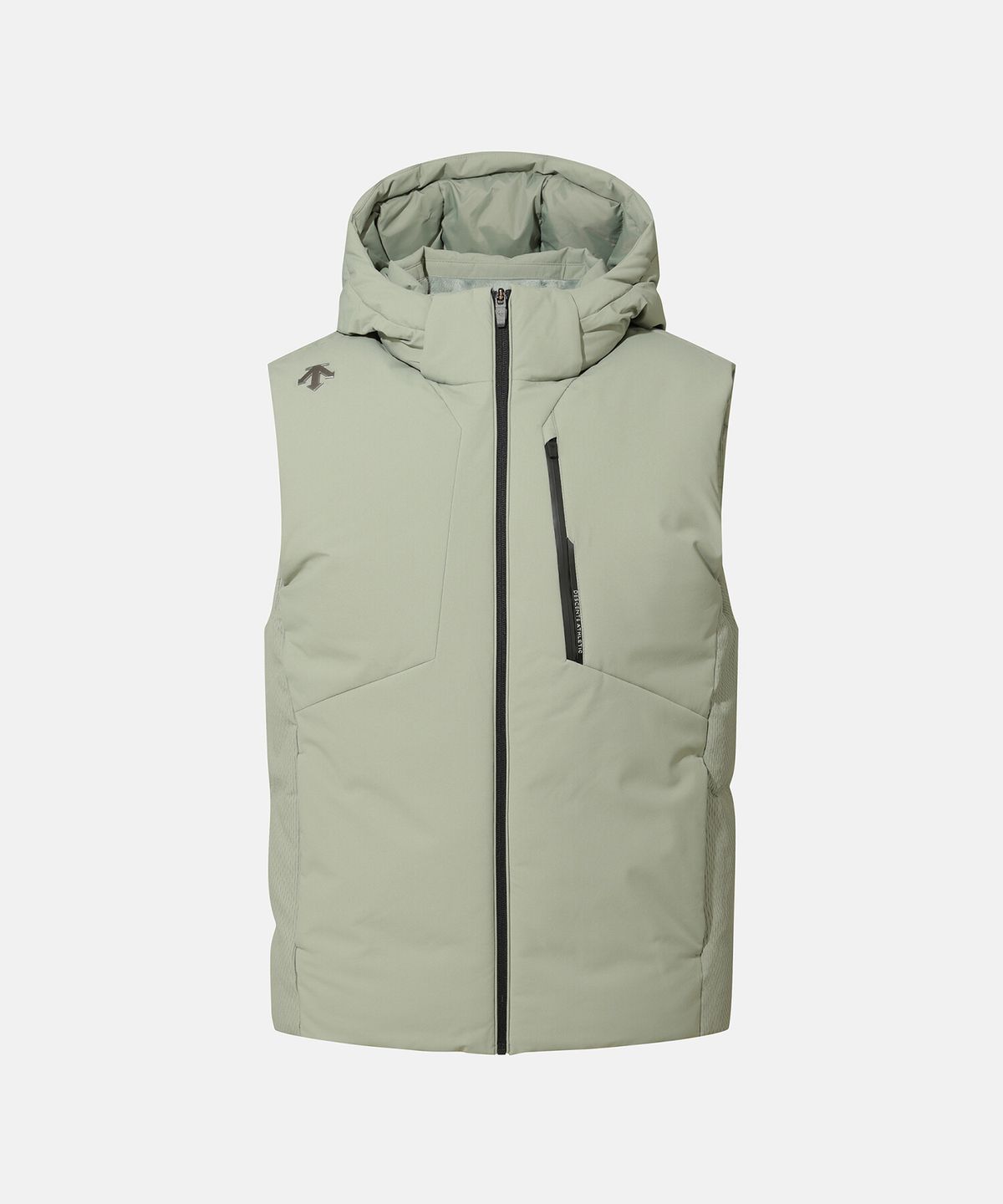 데상트(DESCENTE) 남성 캐논 후드 디테처블 중경량 다운 베스트 카키 SR321SDV92