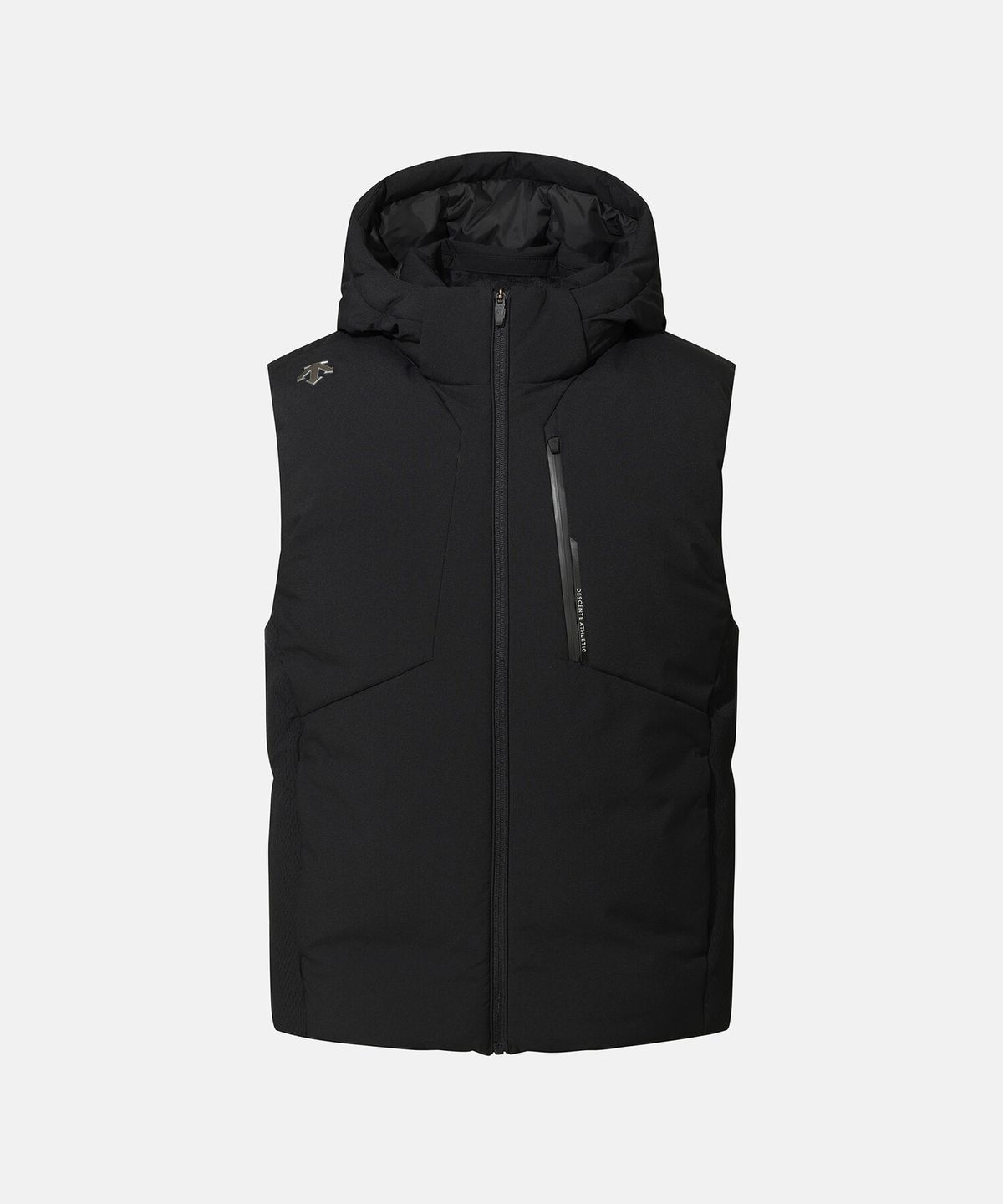 데상트(DESCENTE) 남성 캐논 후드 디테처블 중경량 다운 베스트 블랙 SR321SDV92