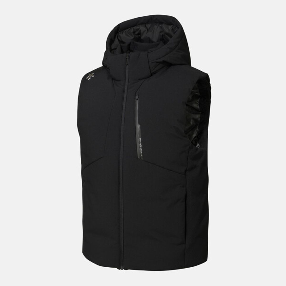 데상트(DESCENTE) 남성 캐논 후드 디테처블 중경량 다운 베스트 블랙 SR321SDV92