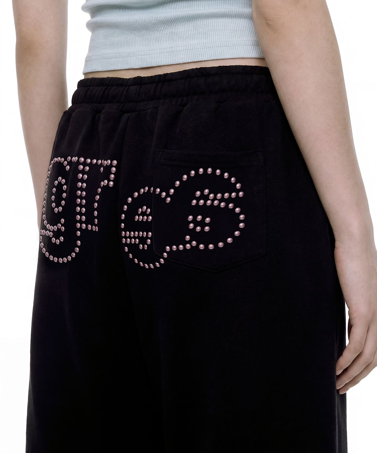 그레이버(GRAVER) [UNISEX] STUD GRAE 트레이닝와이드팬츠_Black
