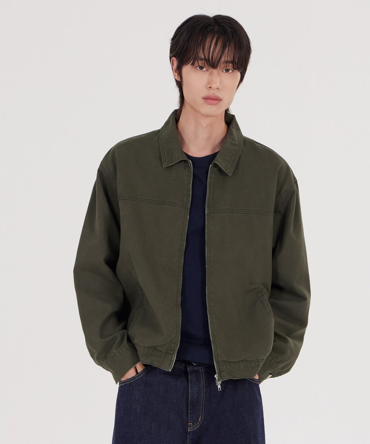 굿라이프웍스(GLW) [unisex] 빈티지 워시드 코튼 투웨이 자켓 카키