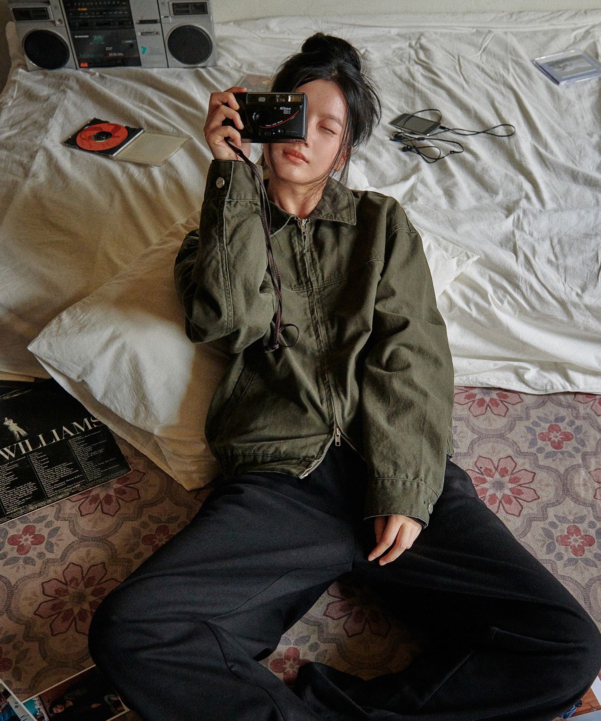 굿라이프웍스(GLW) [unisex] 빈티지 워시드 코튼 투웨이 자켓 카키