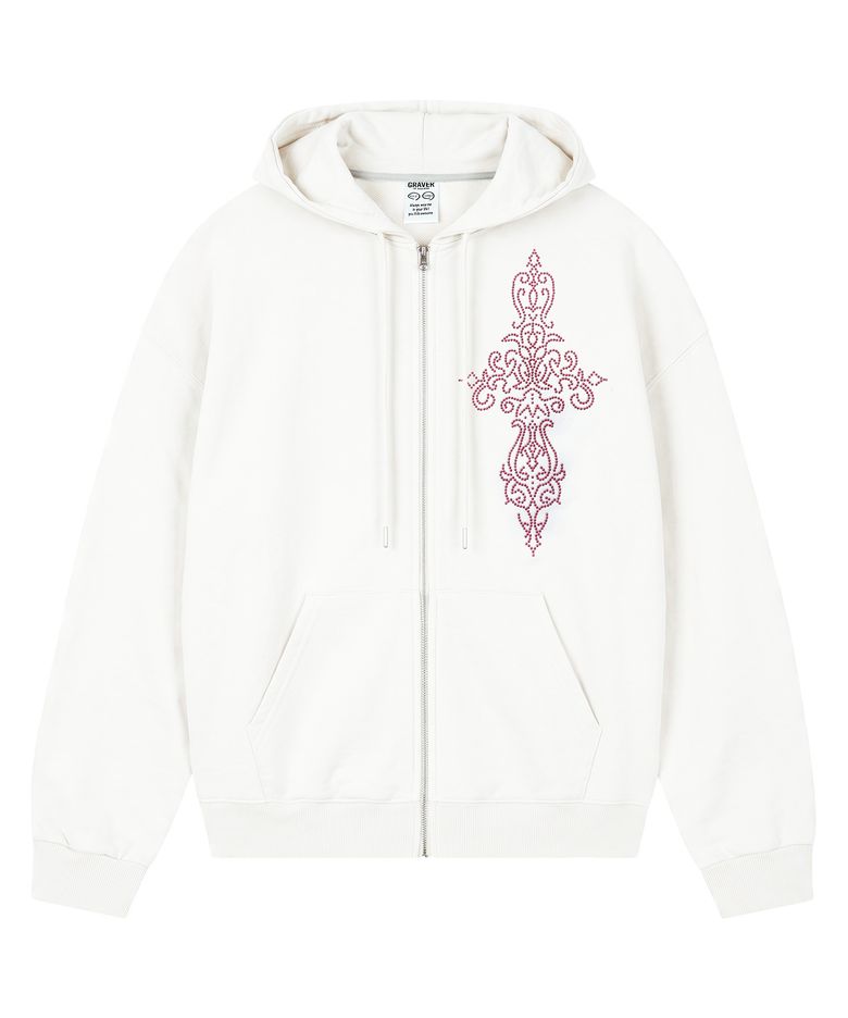 [UNISEX] STUD SIM CROSS 후드집업_2color
