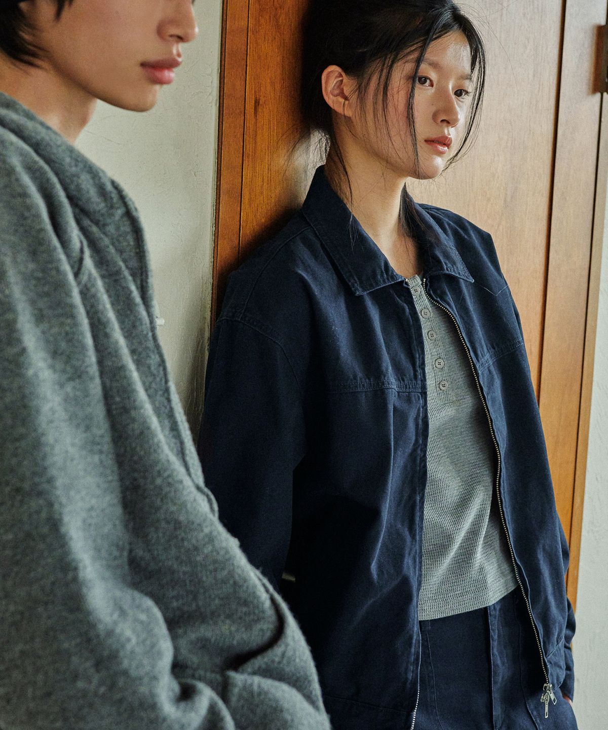 굿라이프웍스(GLW) [unisex] 빈티지 워시드 코튼 투웨이 자켓 네이비