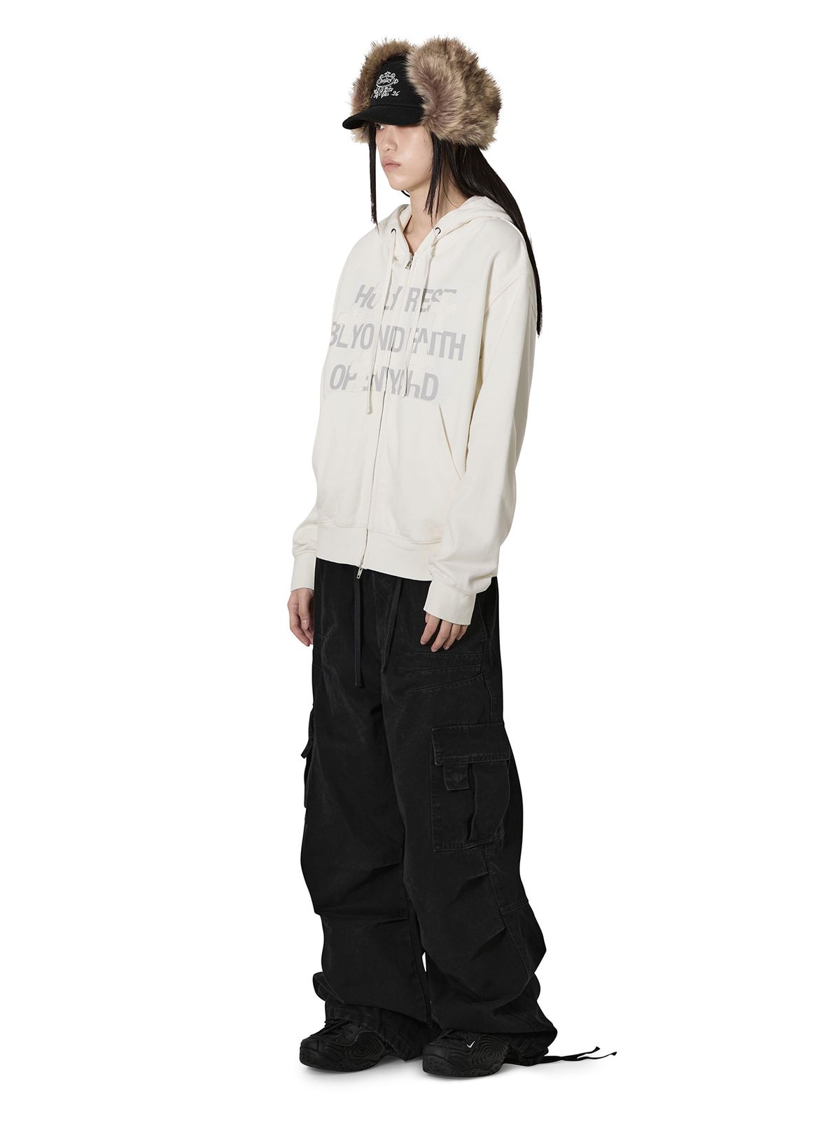 오픈야드(오와이)(OPENYARD(OY)) VECTOR DART CARGO PANTS - BLACK