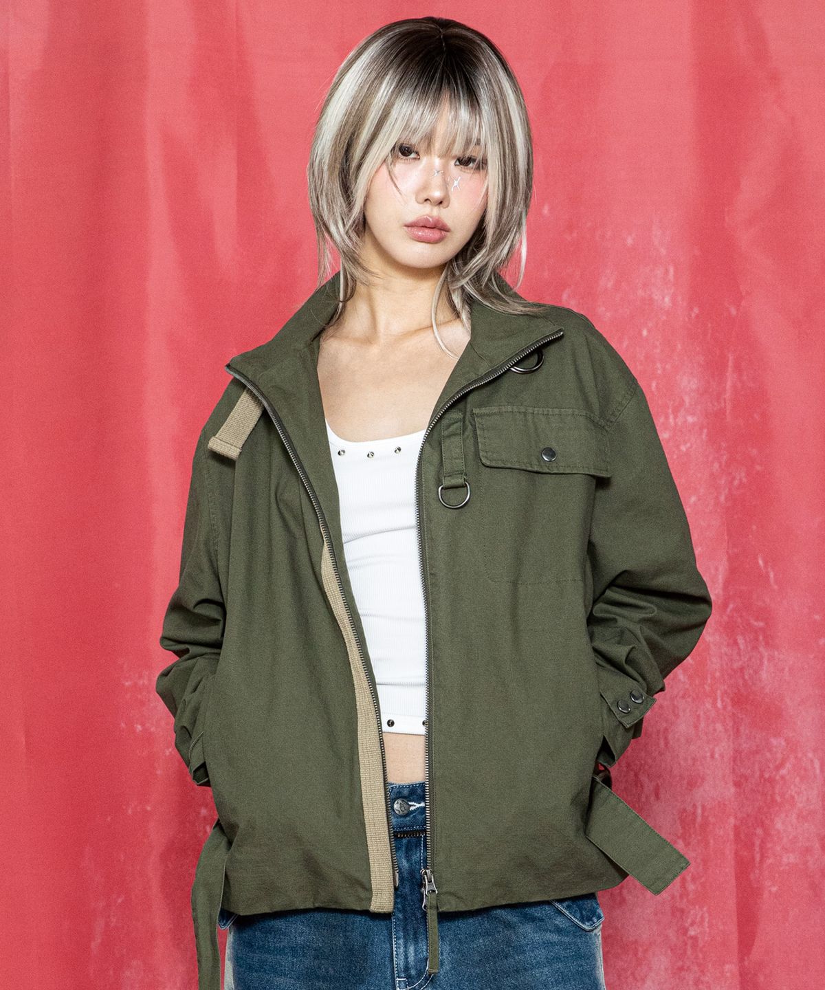 글랙(GLACK) GJ115 A-2 얼터 빈티지 워시드 필드 자켓 (OLIVE)