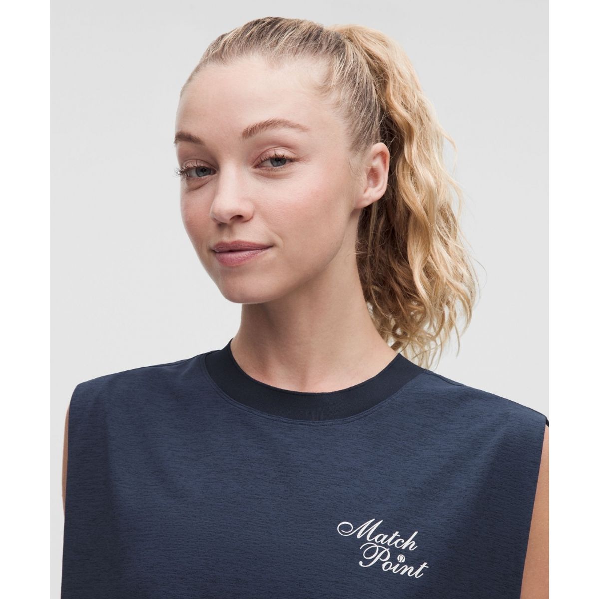 룰루레몬(LULULEMON) 릴랙스 핏 머슬 탱크탑 *테니스 그래픽  CLBL WHT