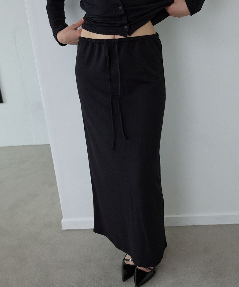 Jacquard Maxi Skirt_Black
