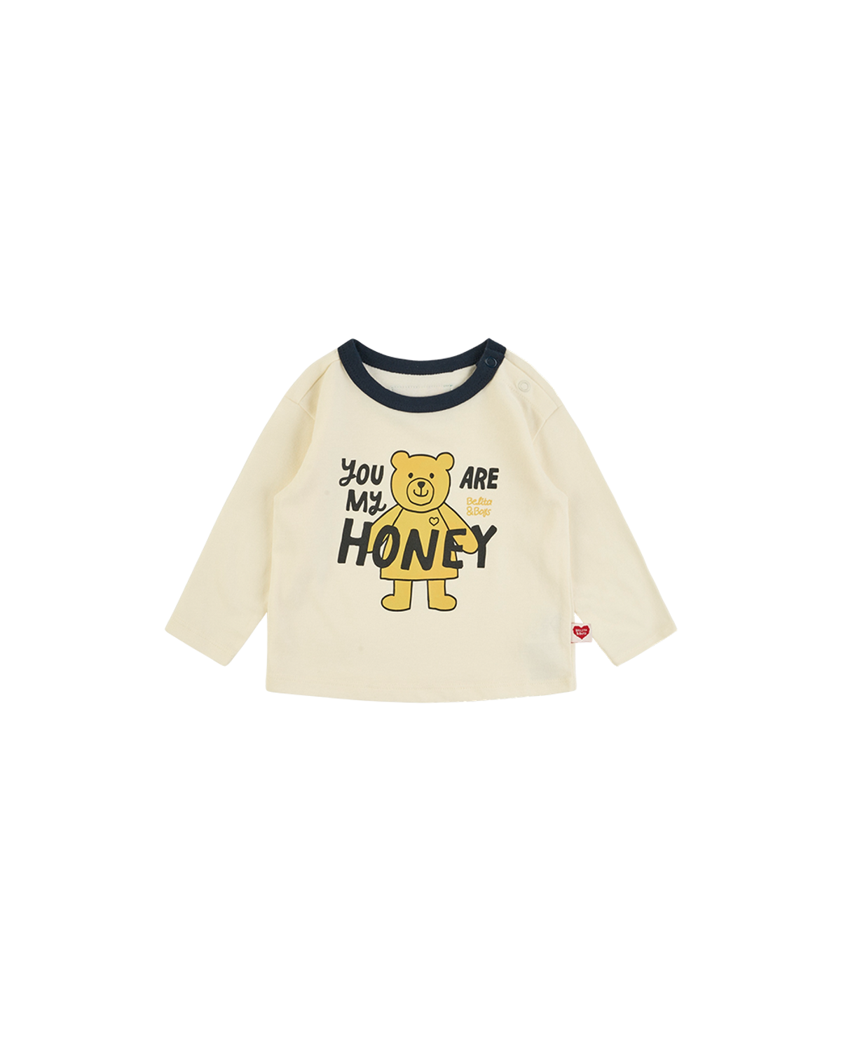 벨리타앤보이즈(BELITANBOYS) 크림 베이비 곰돌이 솔리드 긴팔티 BB63TL10CM