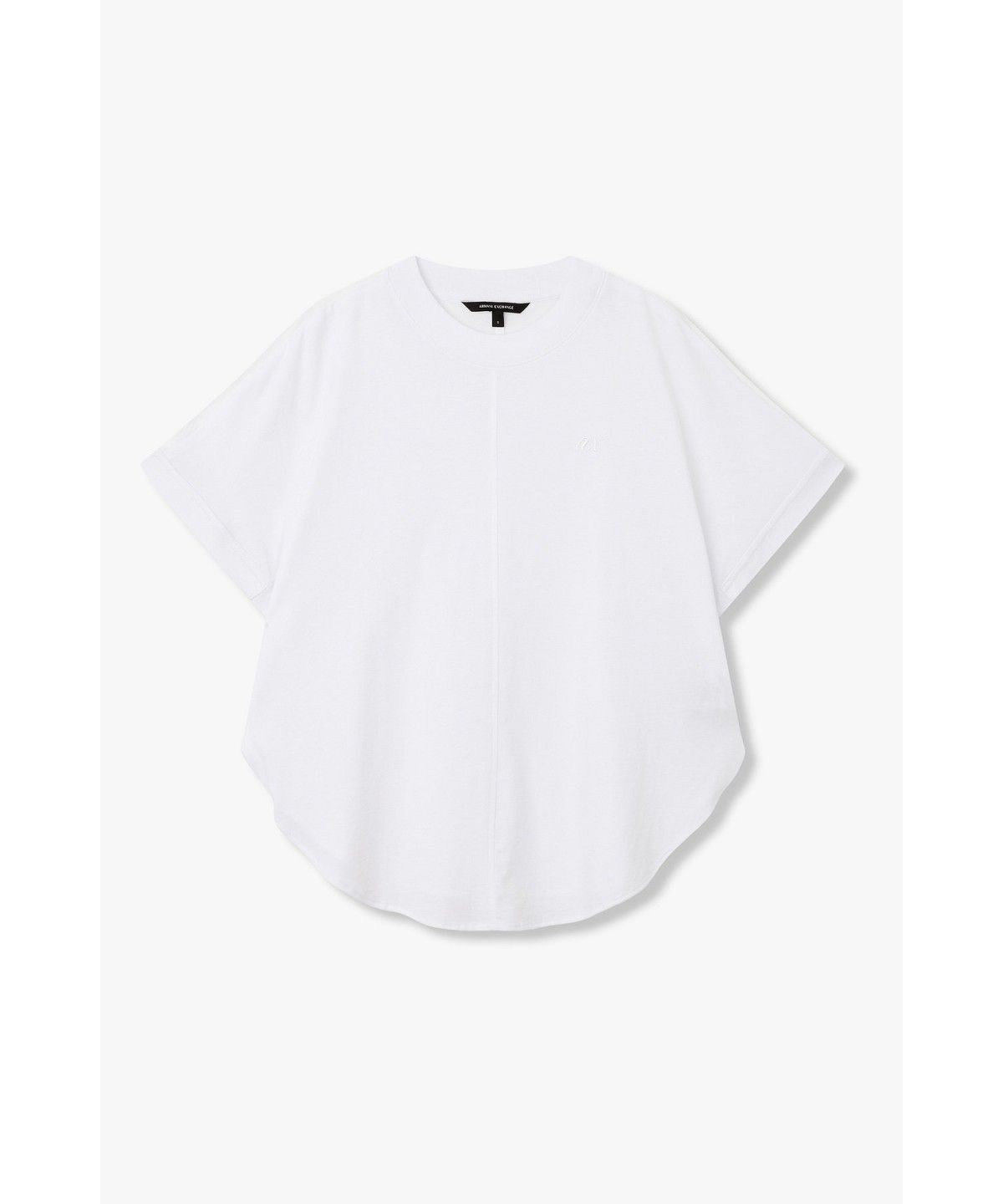 아르마니 익스체인지(ARMANI EXCHANGE) 여성 백 패치 라운드 헴 티셔츠 _화이트 A426330510