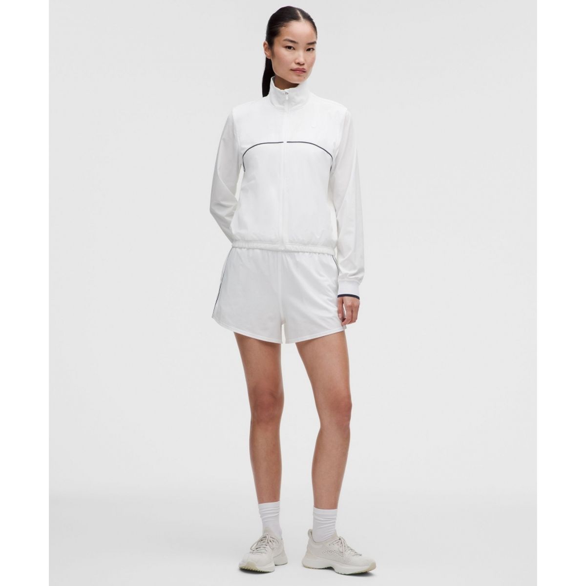 룰루레몬(LULULEMON) 코트 라이벌 테니스 트랙 재킷  WHT CLBL