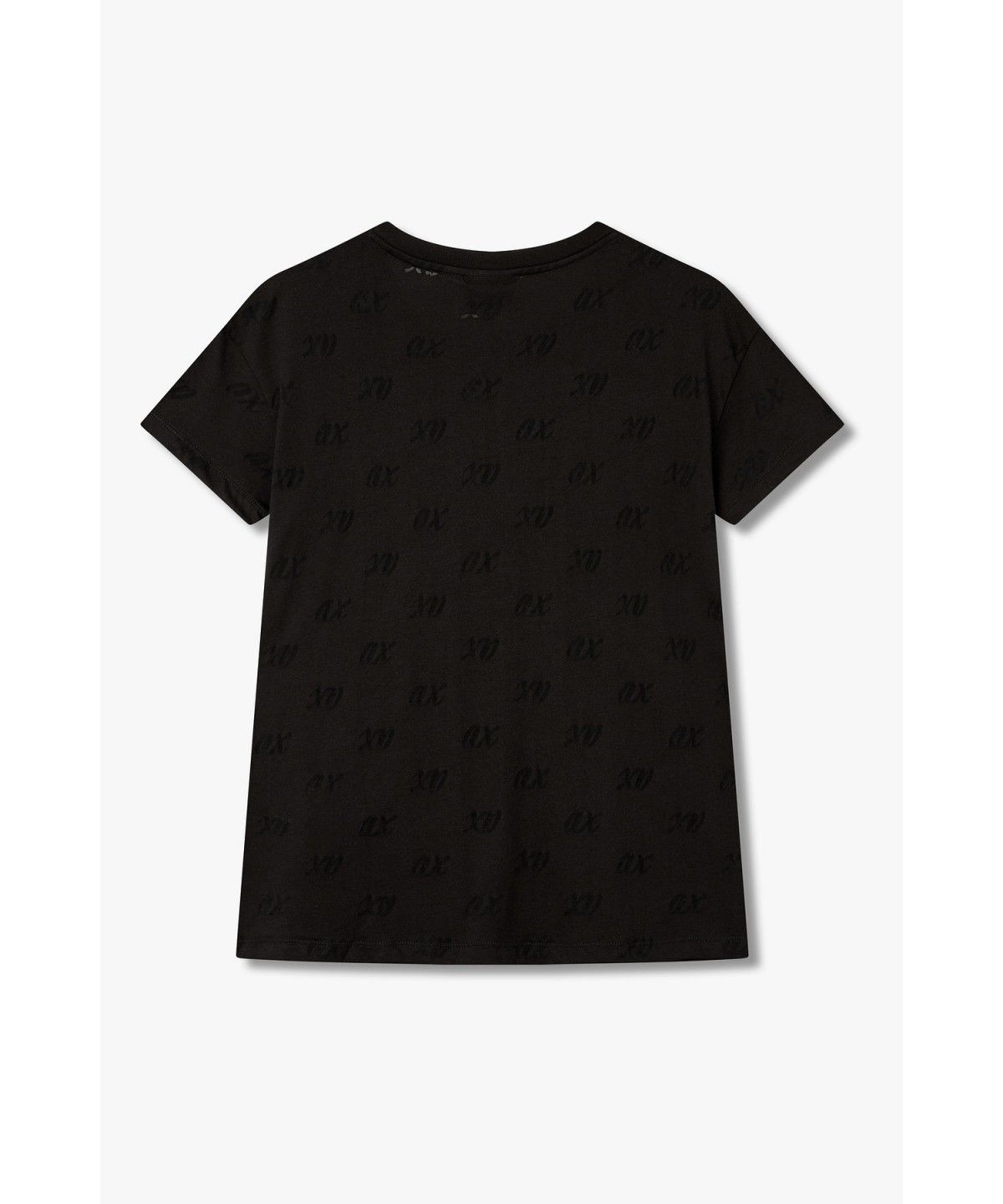 아르마니 익스체인지(ARMANI EXCHANGE) 여성 시스루 톤온톤 로고 티셔츠 _블랙 A426330509