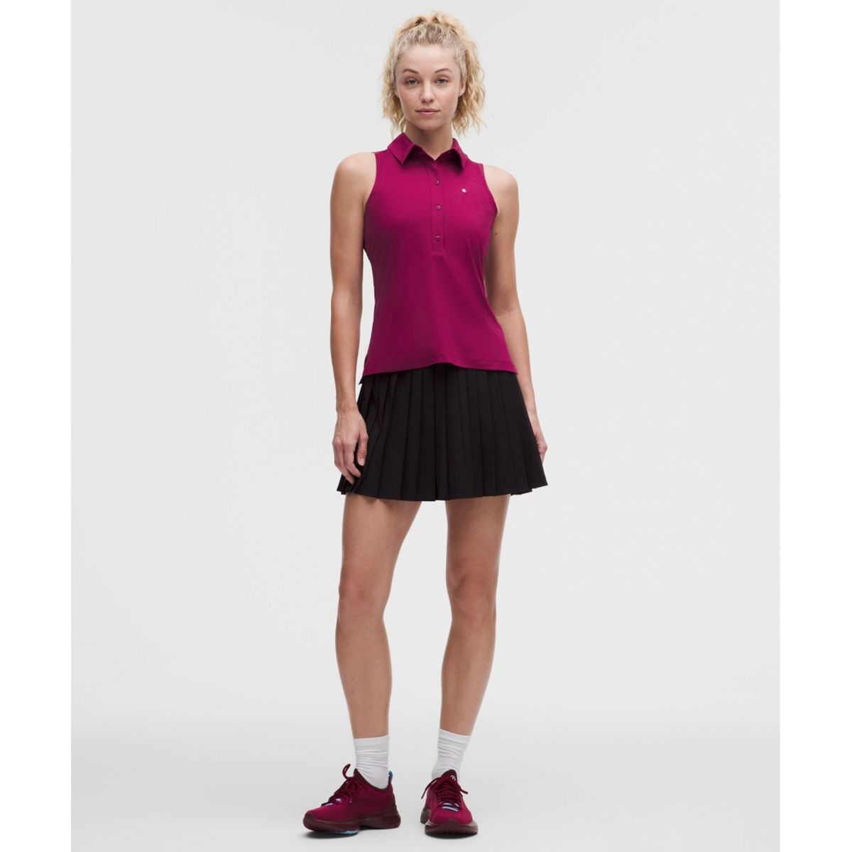 룰루레몬(LULULEMON) 퀵 드라이 슬리브리스 폴로 셔츠 *스트레이트 헴  RARV