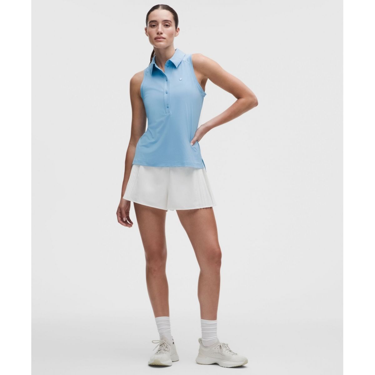 룰루레몬(LULULEMON) 퀵 드라이 슬리브리스 폴로 셔츠 *스트레이트 헴  DEAM