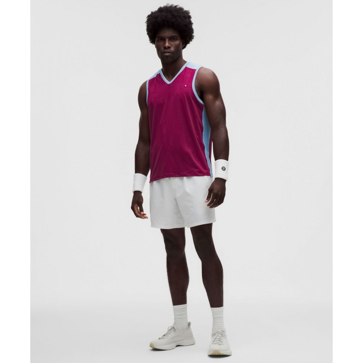 룰루레몬(LULULEMON) 피케 메쉬 패널 슬리브리스 테니스 셔츠  RARV DEAM WHT