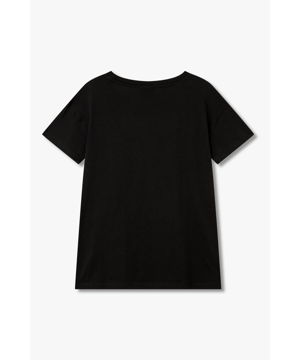 아르마니 익스체인지(ARMANI EXCHANGE) 여성 스팽글 로고 티셔츠_블랙 A426330507