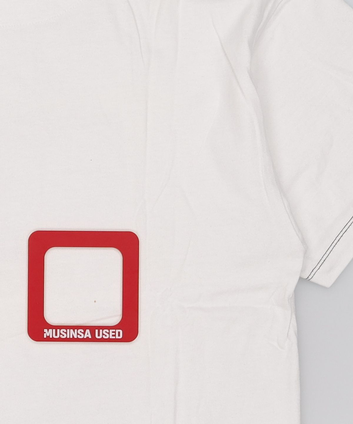 메종미네드(MAISON MINED) SPINY LEAVE LOGO HALF SLEEVE WHITE L