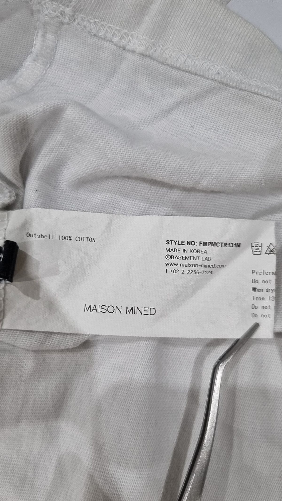메종미네드(MAISON MINED) SPINY LEAVE LOGO HALF SLEEVE WHITE L