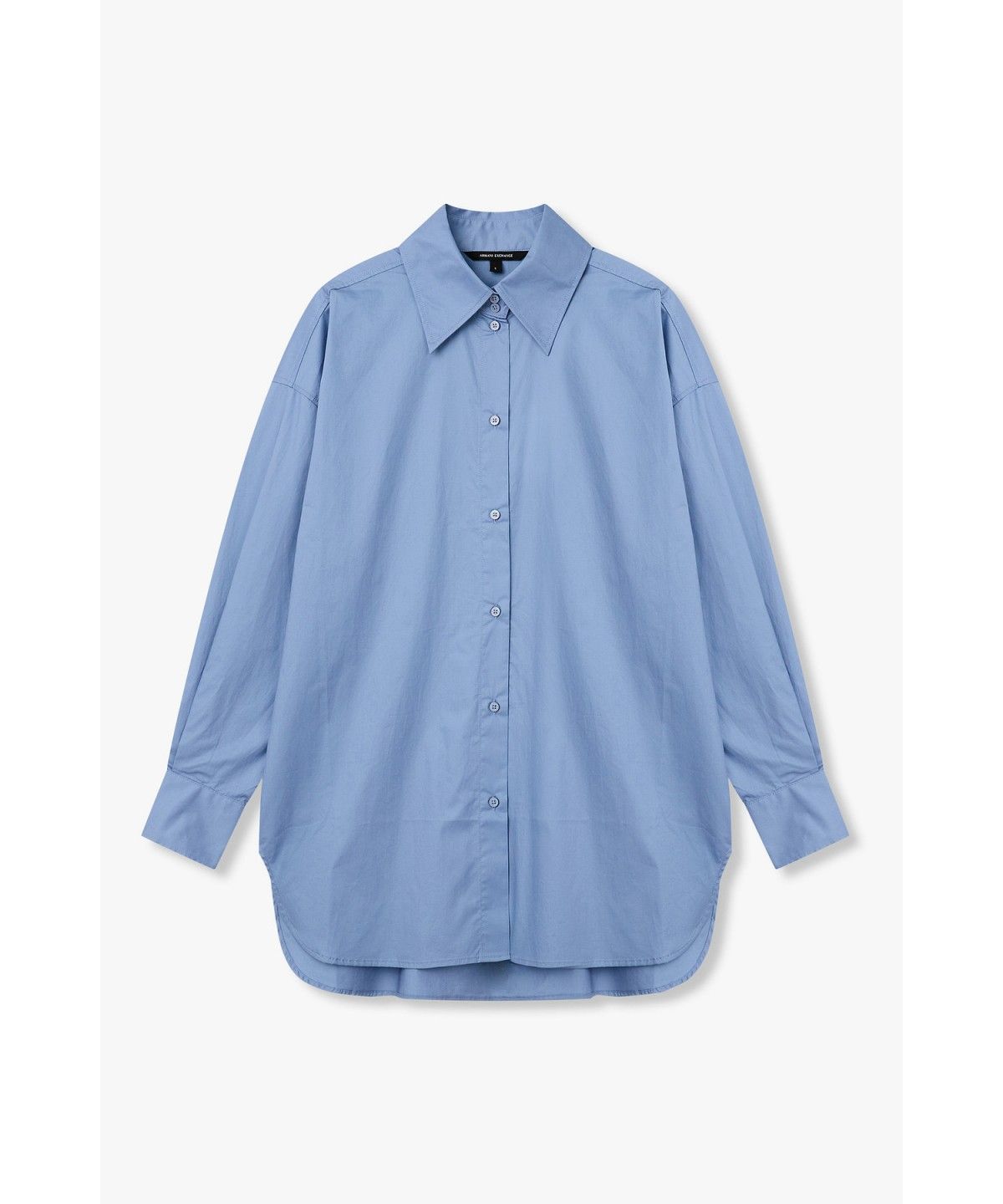 아르마니 익스체인지(ARMANI EXCHANGE) 여성 라운드 헴 롱 슬리브 셔츠_블루 A426320502