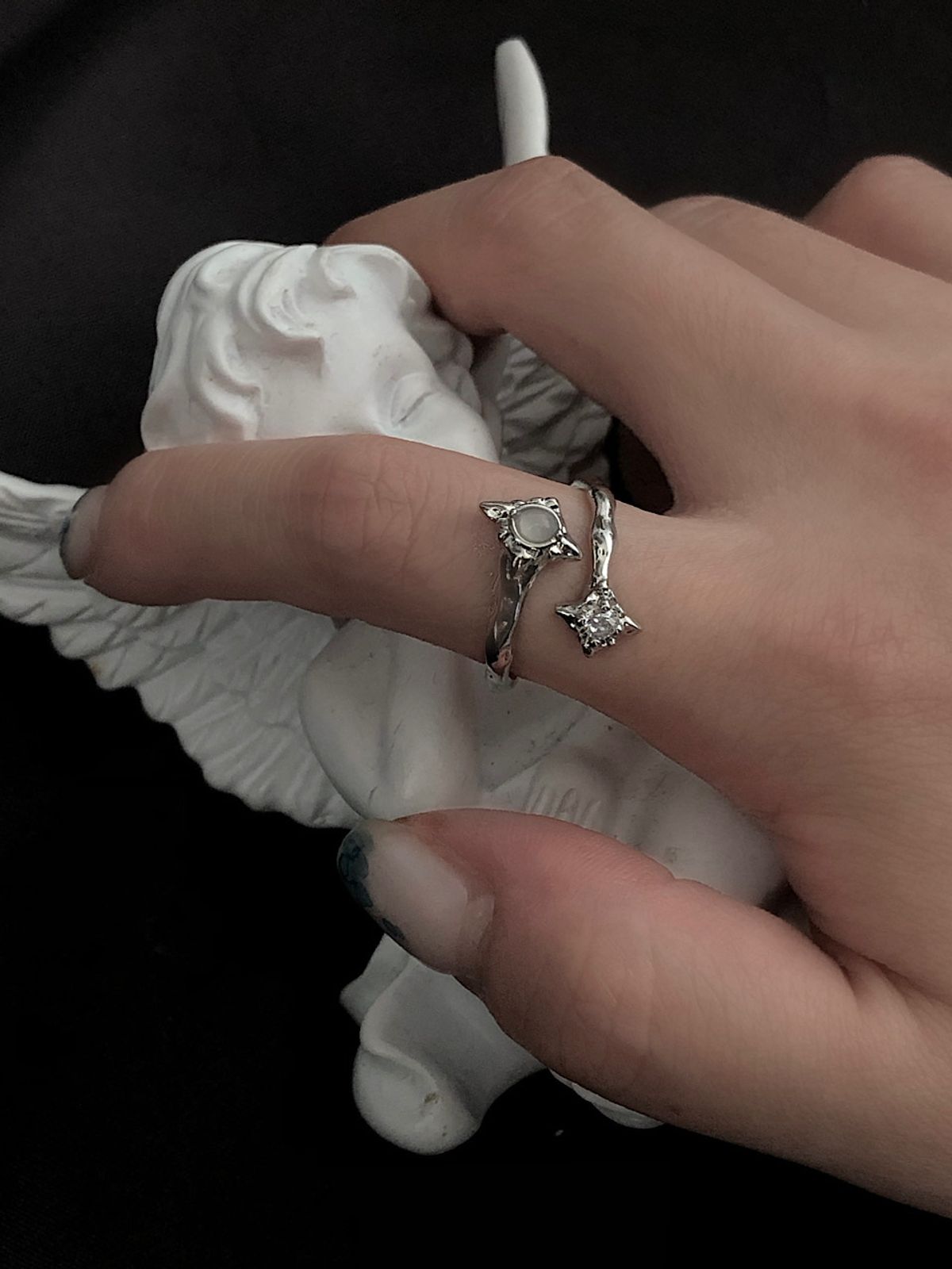 아포엠(APOEM) Milky Star Open Ring