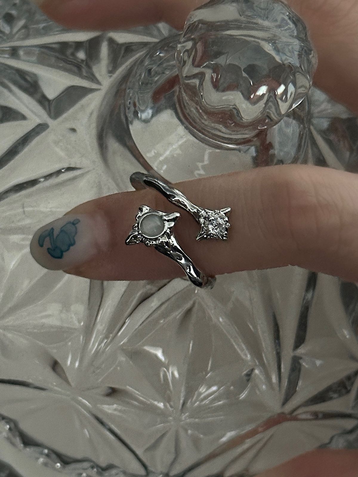 아포엠(APOEM) Milky Star Open Ring