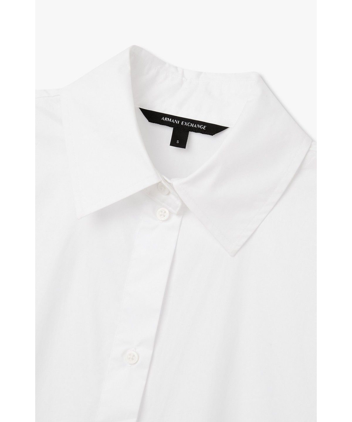 아르마니 익스체인지(ARMANI EXCHANGE) 여성 로고 자수 롱 슬리브 셔츠_화이트 A426320501