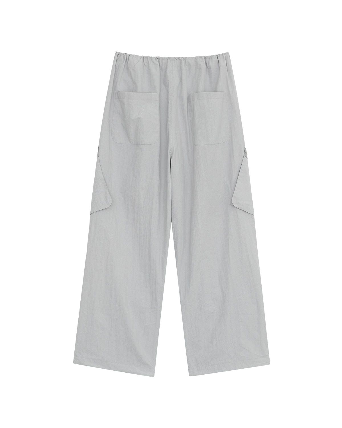 더뮤지엄비지터(THEMUSEUMVISITOR) PIN-TUCK NYLON DRAWSTRING PANTS (LIGHT GREY)
